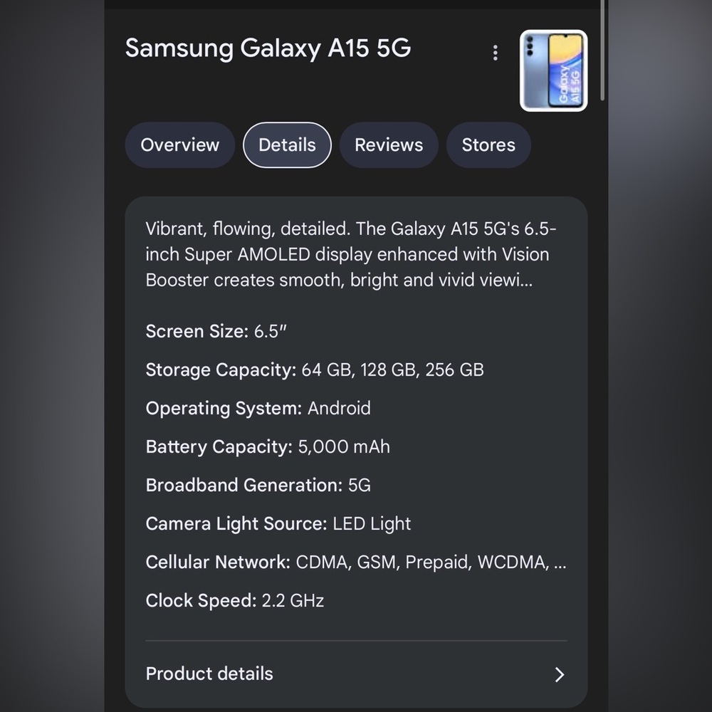 Samsung Galaxy A15 5G unlocked - Picture 8 of 8